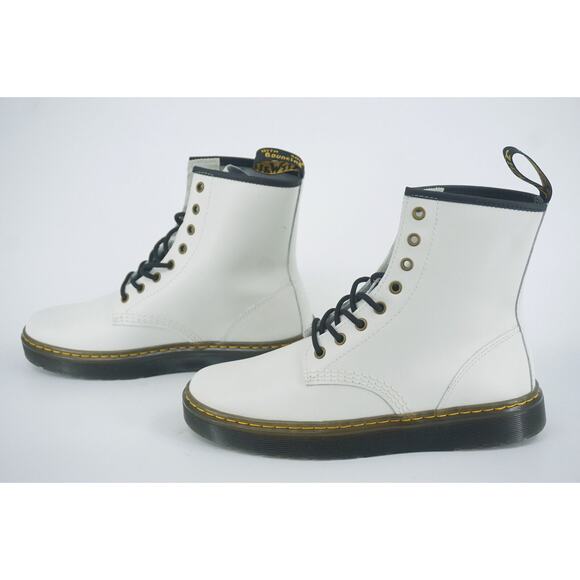 Doc Martens Zavala White 8 Eyelet Combat Ankle Boot size 10 US 42 EU Black - Picture 2 of 10